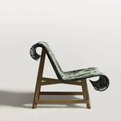 Poltrona Curl in Marmo Verde Alpi