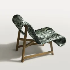 Poltrona Curl in Marmo Verde Alpi