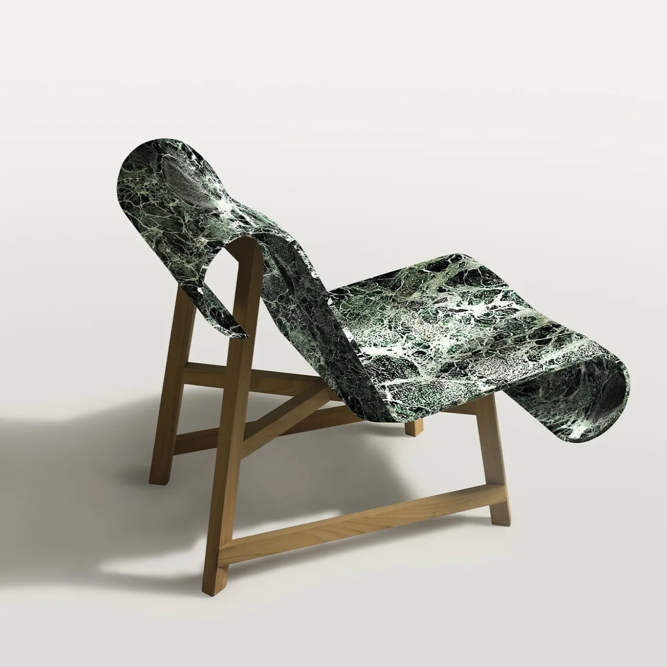 Poltrona Curl in Marmo Verde Alpi