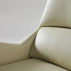 Poltrona da ufficio girevole beige e taupe Sanremo su rotelle