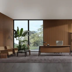 Poltrona da ufficio girevole Brera bianca e grigia su rotelle