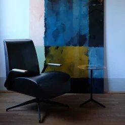 Poltrona da ufficio girevole Endo in pelle nera