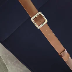 Poltrona Docker in velluto blu navy