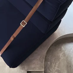 Poltrona Docker in velluto blu navy