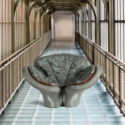 Poltrona fitomorfa verde Pansé