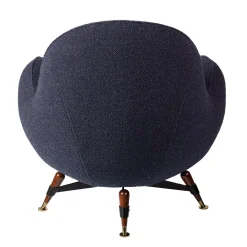 Poltrona girevole da esterno Mercury in bouclé blu