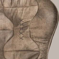 Poltrona girevole Pelè in pelle marrone chiaro