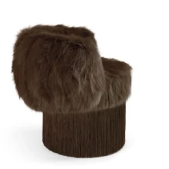 Poltrona girevole Pirouette marrone cioccolato