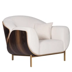 Poltrona Haimà in bouclé bianco