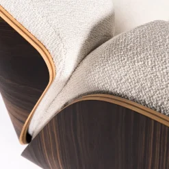 Poltrona Haimà in bouclé bianco