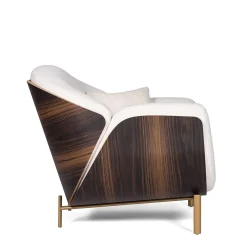 Poltrona Haimà in bouclé bianco