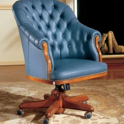 Poltrona in pelle blu