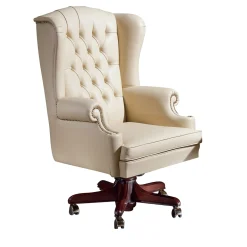Poltrona in pelle crema