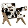 Poltrona in Pelle di Vacca e Legno di Olmo Souvenir