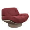 Poltrona Lounge Lalea in nabuk rosso e pelle bianca di Artefatto Design Studio