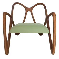 Poltrona lounge per esterni Nanto verde in legno