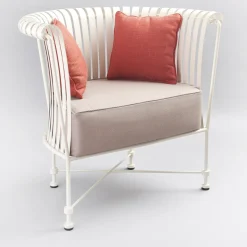 Poltrona Molle Bianca in acciaio inox