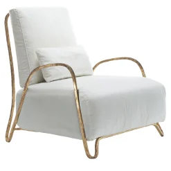 Poltrona Moonlight bianca e oro