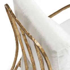 Poltrona Moonlight bianca e oro