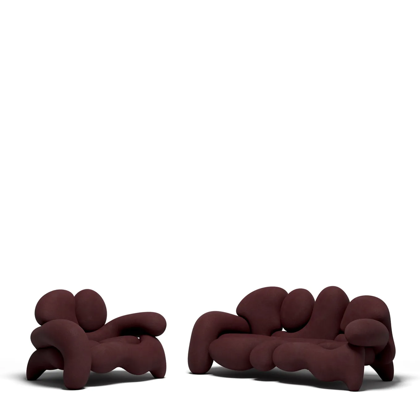 Poltrona Morphologica in Bouclé Marrone