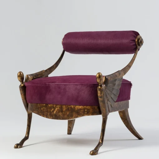 Poltrona Over pelle viola