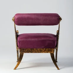 Poltrona Over pelle viola