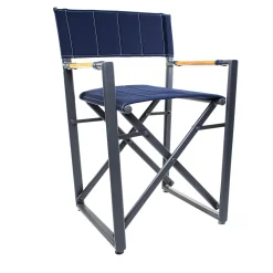 Poltrona regista in alluminio blu