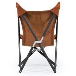 Poltrona Tripolina in pelle marrone