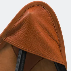 Poltrona Tripolina in pelle marrone