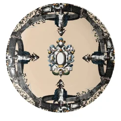 Pompei 2 piatti dessert in porcellana con disegno geometrico #3