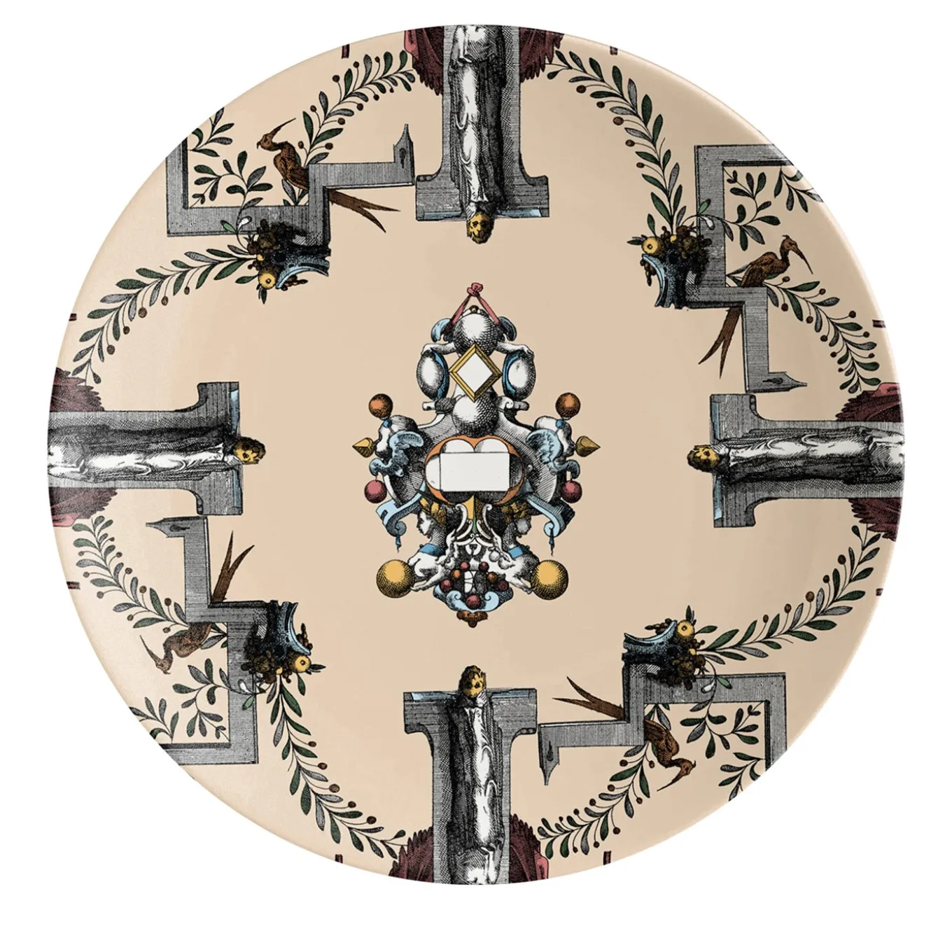 Pompei 2 piatti dessert in porcellana con disegno geometrico #2