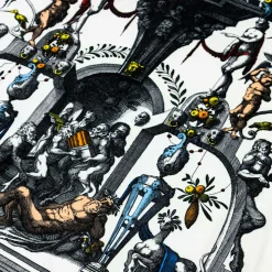 Pompei Plaid in velluto con disegno di grottesca