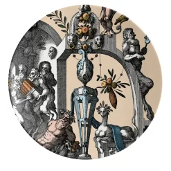 Pompei Set di 2 Piatti pane in porcellana con disegno di grottesca #3