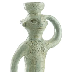 POP donna scultura in ceramica verde