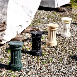 POR TAN TE Vaso a colonna in marmo travertino satinato