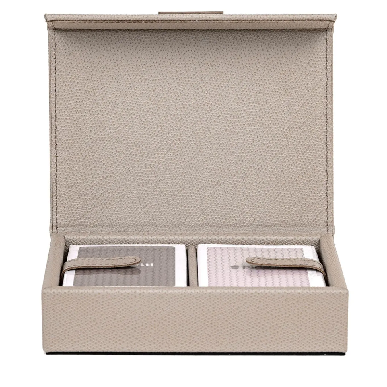Porta carte da gioco in pelle beige