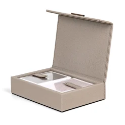 Porta carte da gioco in pelle beige