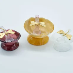 Porta sale in vetro bianco - Set di 2