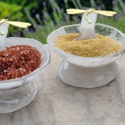 Porta sale in vetro bianco - Set di 2