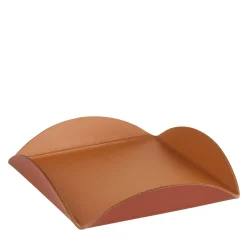 Porta salse in pelle cognac e bordeaux