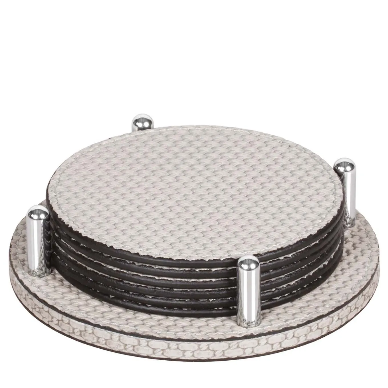 PORTABICCHIERI DAVID ROTONDO CON 6 SOTTOBICCHIERI TAO