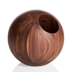 Portabottiglie in legno di noce a sfera Boccia