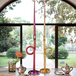 Portacandele a nodo in ambra veneziana