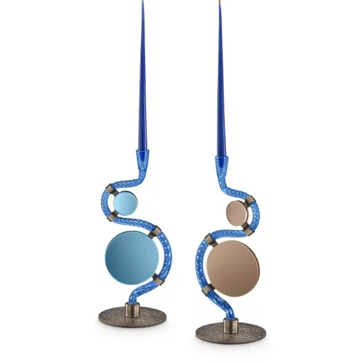 Portacandele Double-Face Blu "I 4 Ponti sul Canal Grande"