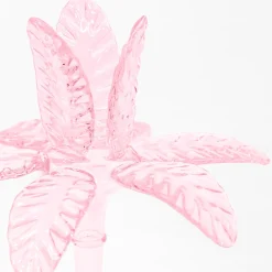 Portacandele grande in vetro soffiato rosa Las Palmas