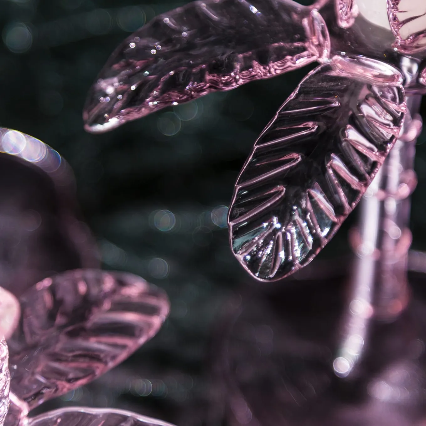 Portacandele grande in vetro soffiato rosa Las Palmas