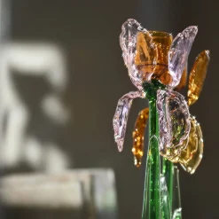 Portacandele in Vetro Rosa Iris di Summerill & Bishop