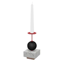 Portacandele Raccontami Bianco Carrara, Nero e Rosso