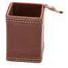 Portapenne beige in ecopelle con inserto in corda