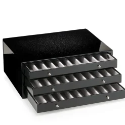 Portapenne Firenze nero a 3 cassetti